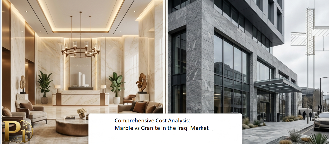 Anatomy of stone pricing featuring Leathered (textured), Honed (matte), and Polished (mirror-like) surface finishes by P1 Trading Holding.