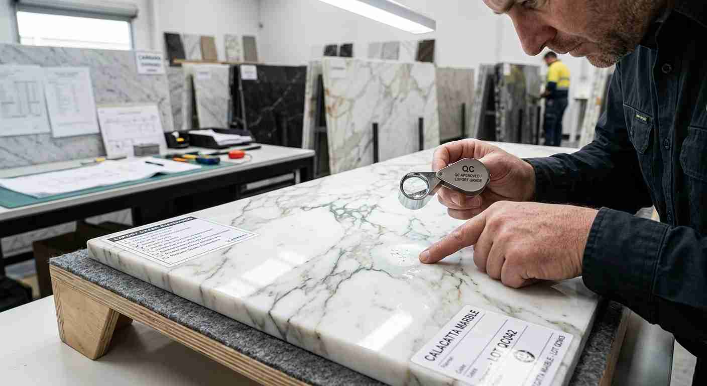 Контроль качества и проверка технических характеристик экспортного мрамора